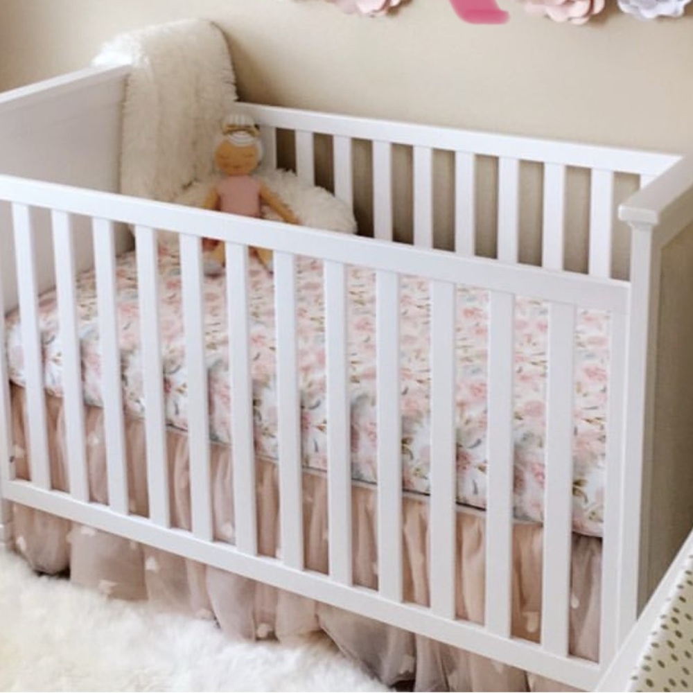 Pottery Barn Kids Pink Bedding Skirt and Sheet